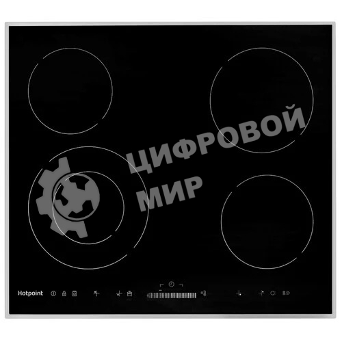 Электрическая варочная панель Hotpoint HR 6T2 X S, независимая, черный