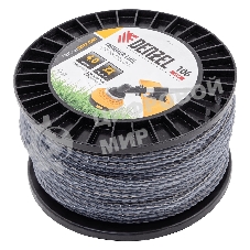 Леска для триммера Denzel двухкомпонентная витой квадрат, 4,0мм х 106м, на DIN катушке EXTRA CORD