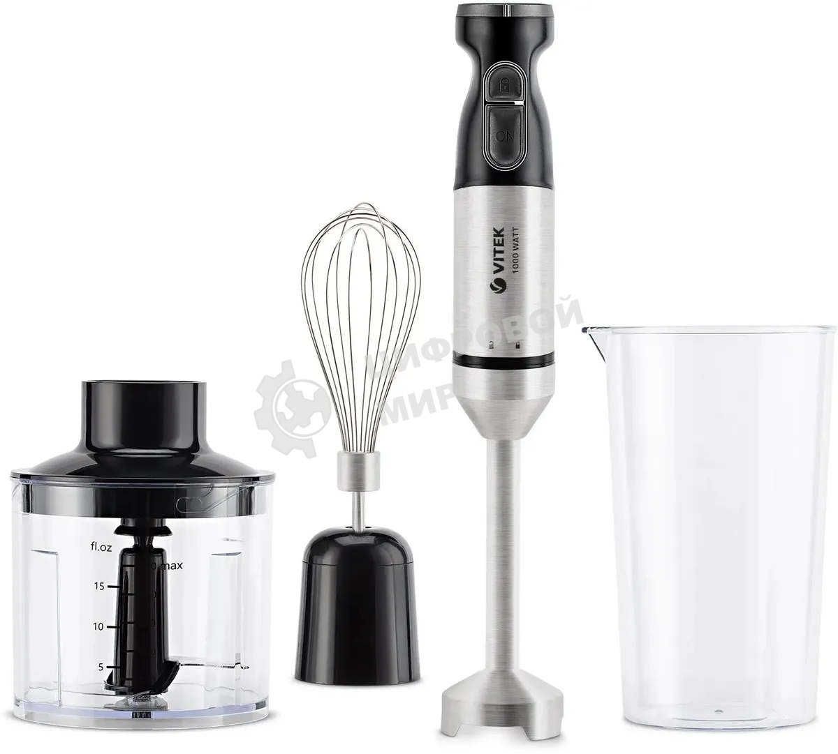 Блендер погружной Vitek VT-8545 1000 Вт, черный/серебристый