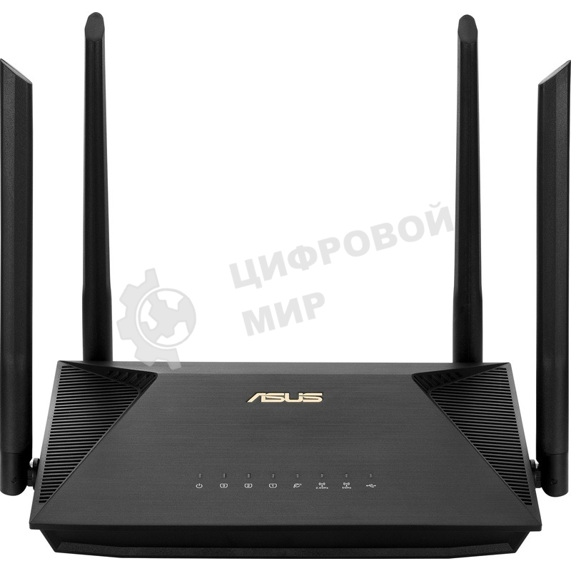 Роутер ASUS RT-AX53U 802.11b/g/n/ac/ax, до 574 + 1201 Mbps, 2,4 + 5 гГц, 4 антенны, USB
