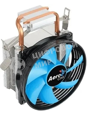 Кулер для процессора Aerocool/Formula Verkho 1-3P черный/синий, 90 мм, алюминий/медь, 2300 об/мин, 27.6 дБ, 3 pin, 100 Вт, 125 мм