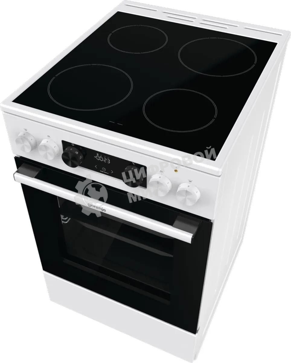 Плита электрическая Gorenje GEC5C42WG белый, конфорок 4 электрических, духовка 70 л, 50 см x 85 см x 59.4 см (без крышки)