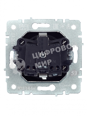 Розетка 1-местная IEK BRITE 16А РС11-1-0-БрГ с заземлением, без защитных шторок, 16А, графит