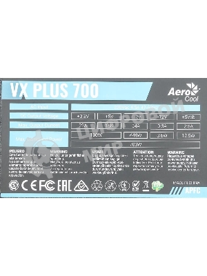 Блок питания Aerocool/Formula VX-700 PLUS, 700Вт, 120мм, черный, (аналог Aerocool VX Plus 700)