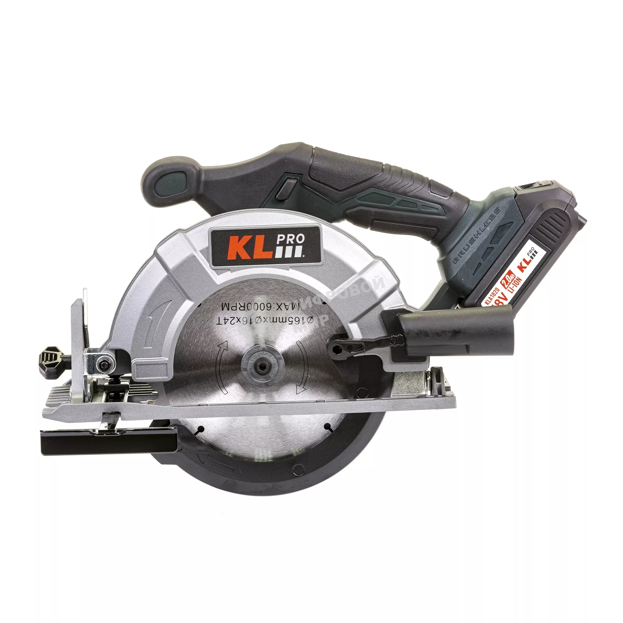 Профессиональная пила циркулярная бесщеточная KLPRO KLDAT18B-20 (18 В/2,0 А·ч)