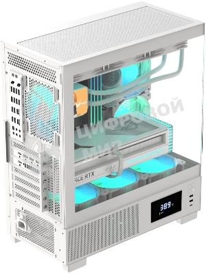 Компьютерный корпус AeroCool/Formula V Line Crystal E1 White, ATX, TYPE-C*1, USB3.0*2, Switch Display Panel