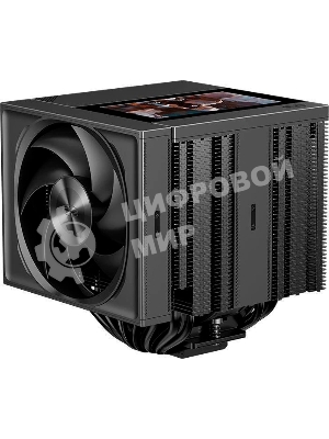 Кулер для процессора PCCooler RZ820 Display BK (290W, 4-pin PWM, LED, 169mm, Al/Cu, 8x6mm, 1x140mm + 1x150mm, 71.9/78.7CFM, 27.1/35.8dBA, 1500/2500RPM, S: 1851/1700/1200/115X/20XX, AM5/AM4, black)
