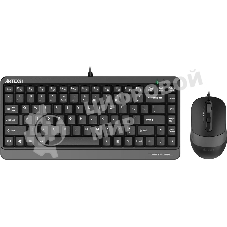 Комплект клавиатура+мышь A4Tech FStyler F1110 проводной, USB, 2000 DPI, чёрный/серый