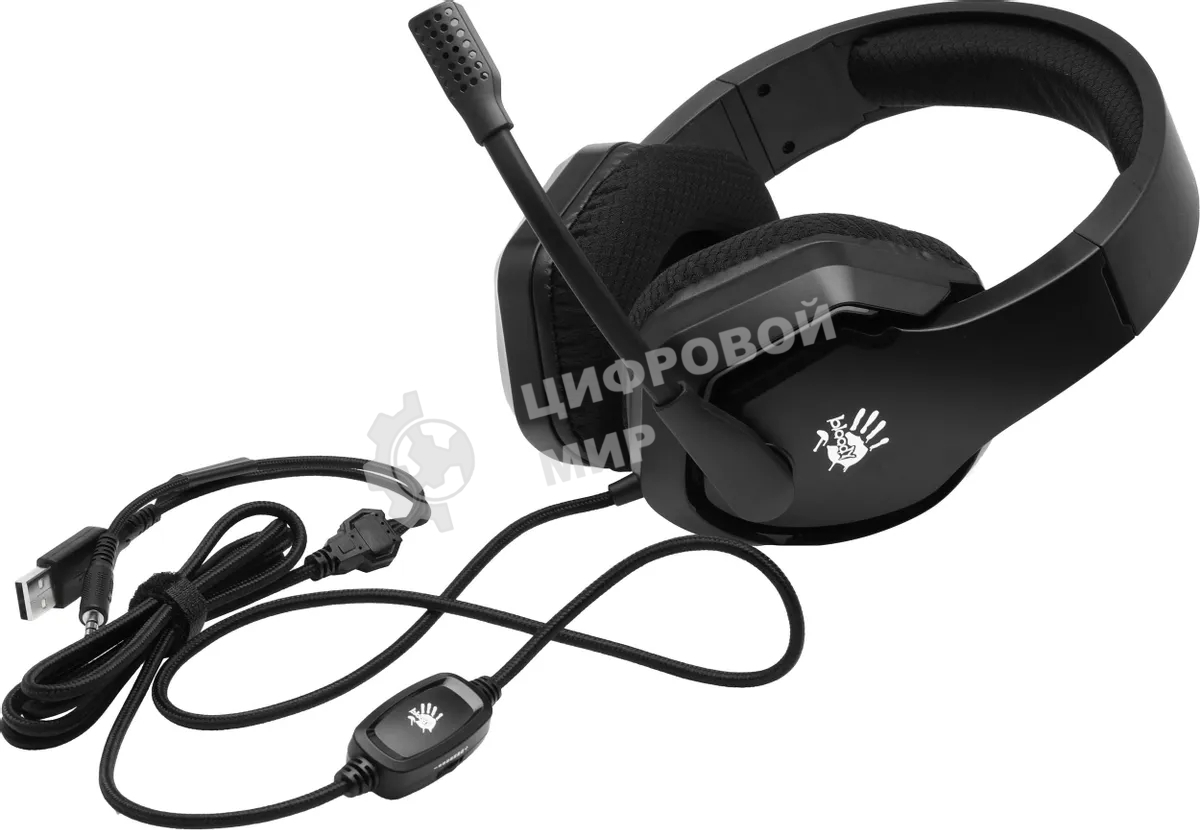 Гарнитура проводная с микрофоном A4Tech Bloody G260p черный 2м мониторные USB оголовье (G260P)