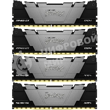 Оперативная память Kingston Fury Renegade, 64Gb (4x16GB), DDR4, 3600MHz, CL16, DIMM, с радиаторами, серый/черный