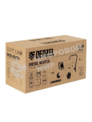 Дизельная тепловая пушка Denzel DHG-45i, 45 кВт, 1000 м3/ч, прямой нагрев, электронный термостат