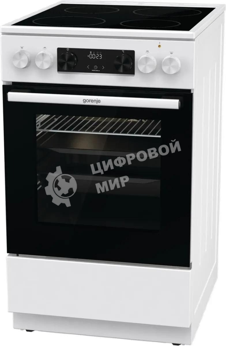 Плита электрическая Gorenje GEC5C42WG белый, конфорок 4 электрических, духовка 70 л, 50 см x 85 см x 59.4 см (без крышки)