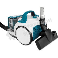 Пылесос Hyundai HYV-C5460 белый/бирюзовый, 380/2200 Вт, уборка сухая, пылесборник контейнер 2.5 л