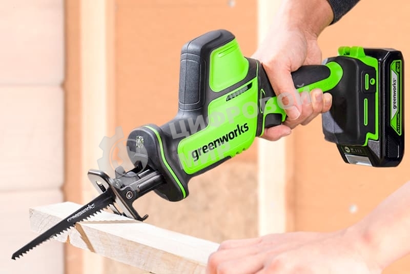 Пила сабельная аккумуляторная GreenWorks GPT-CRS-25, 24V, бесщеточная, без АКБ и ЗУ (1200507)