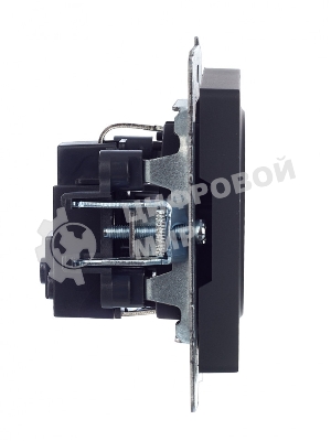 Розетка 1-местная IEK BRITE 16А РС11-1-0-БрГ с заземлением, без защитных шторок, 16А, графит