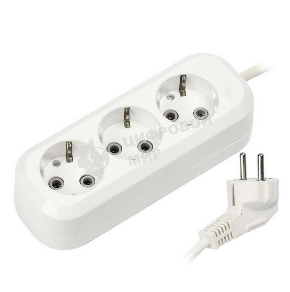 Удлинитель Smartbuy (SBE-16-3-1.5-Z) 3 гнз х 1,5 м (16А/3.5 кВт, ПВС 3х1.0)