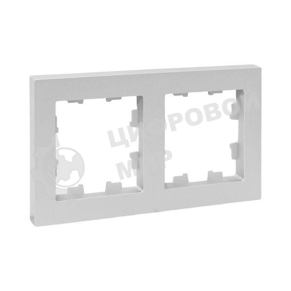 Рамка 2-местная Эпика EKF UP1-FPA-02 алюминий, пластик