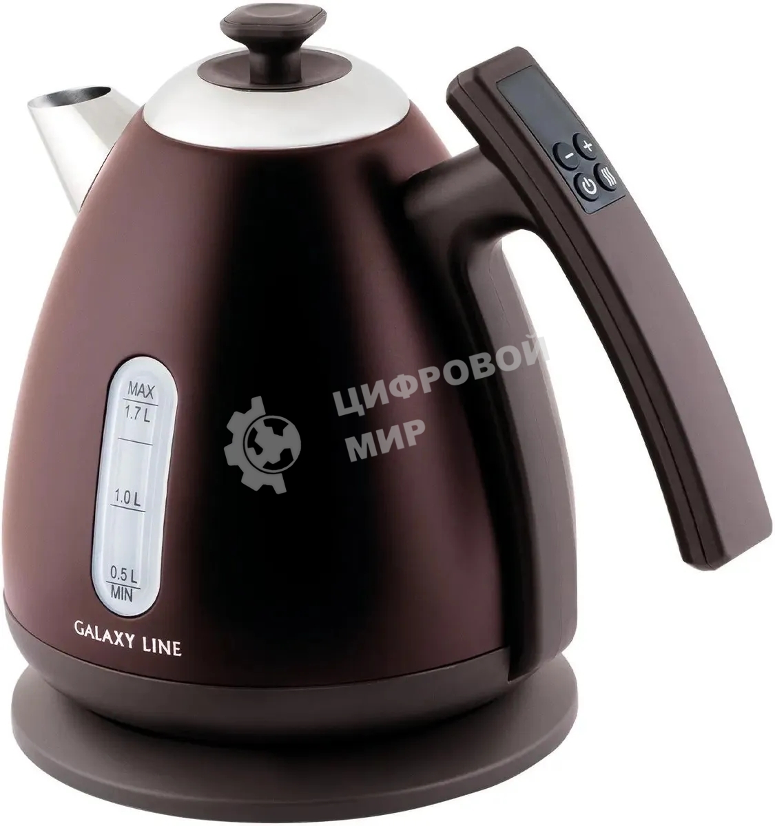 Чайник электрический Galaxy Line GL 0343, горький шоколад, металл, 2200 Вт, 1.7 л