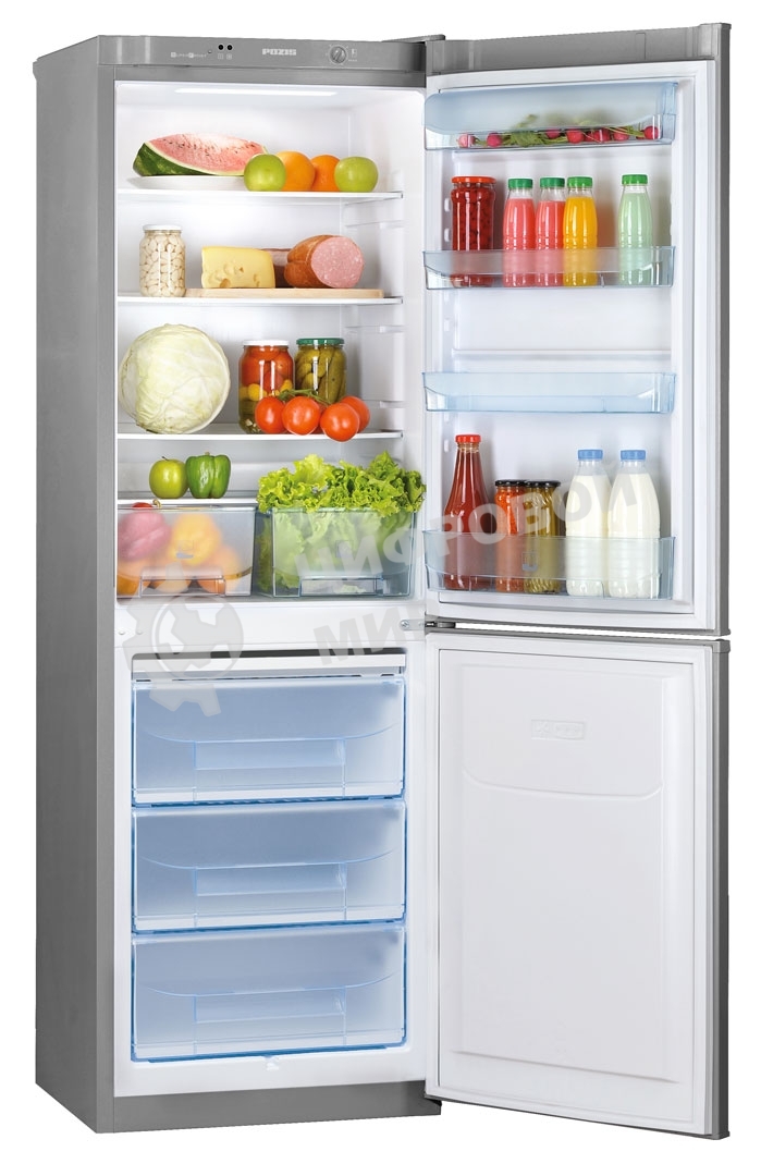 Холодильник Pozis RK-139 серебристый металлик глянц. двухкамерный 205/130л морозилка снизу
