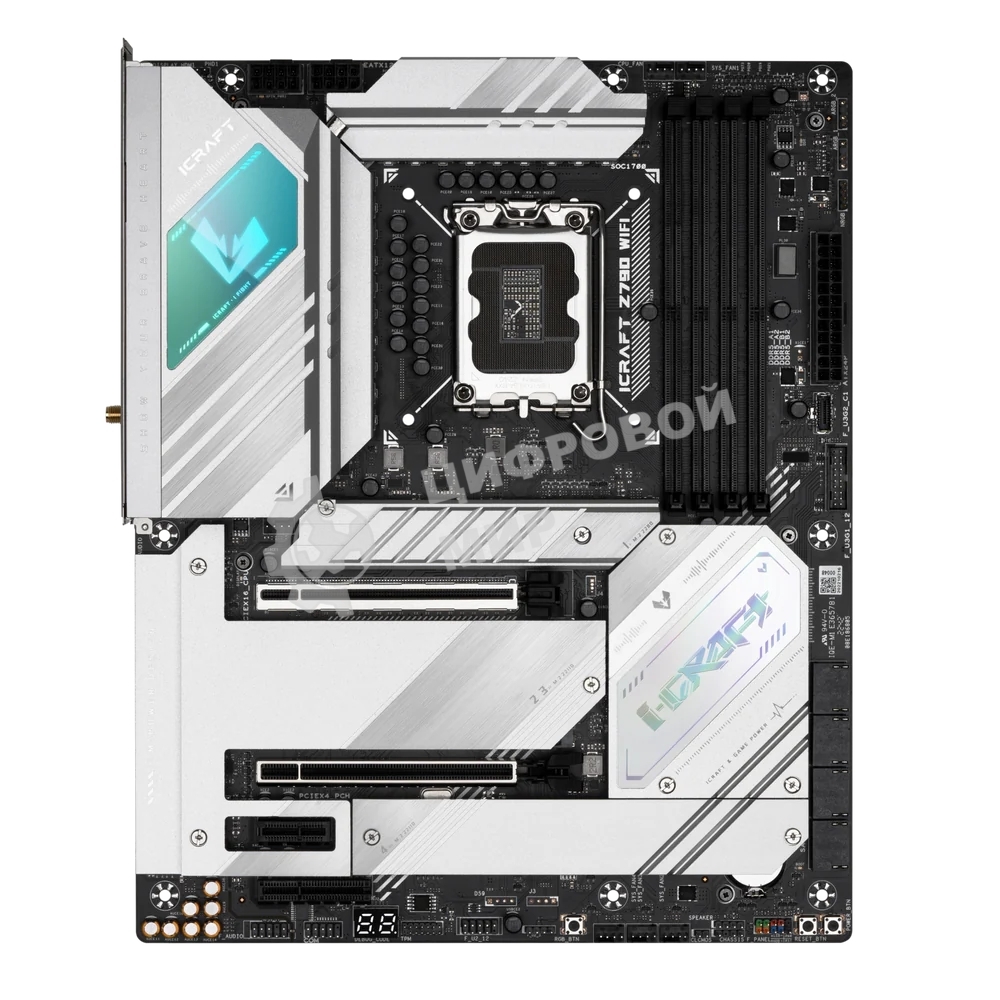 Материнская плата Maxsun iCraft Z790 WIFI, LGA 1700, Intel Z790, 4xDDR5, 4xM.2, 4xSATA, 1xPCIe 5.0 x16, 1xPCIe 3.0 x16, 1xPCIe x4, 1xPCIe x1, 1xHDMI, 1xDP, 2x 2.5Gb LAN, 4xUSB 2.0, 4xUSB 3.2 Gen 2, 1xUSB 3.2 Gen 2 Type-C, 7.1, ATX