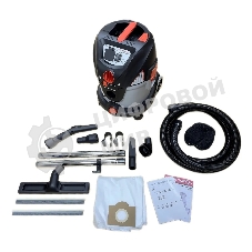 Строительный пылесос ИНТЕРСКОЛ PU-20/1400P серый, 230/1400 Вт, уборка сухая/сбор воды/выдув, пылесборник мешок/контейнер, 20 л