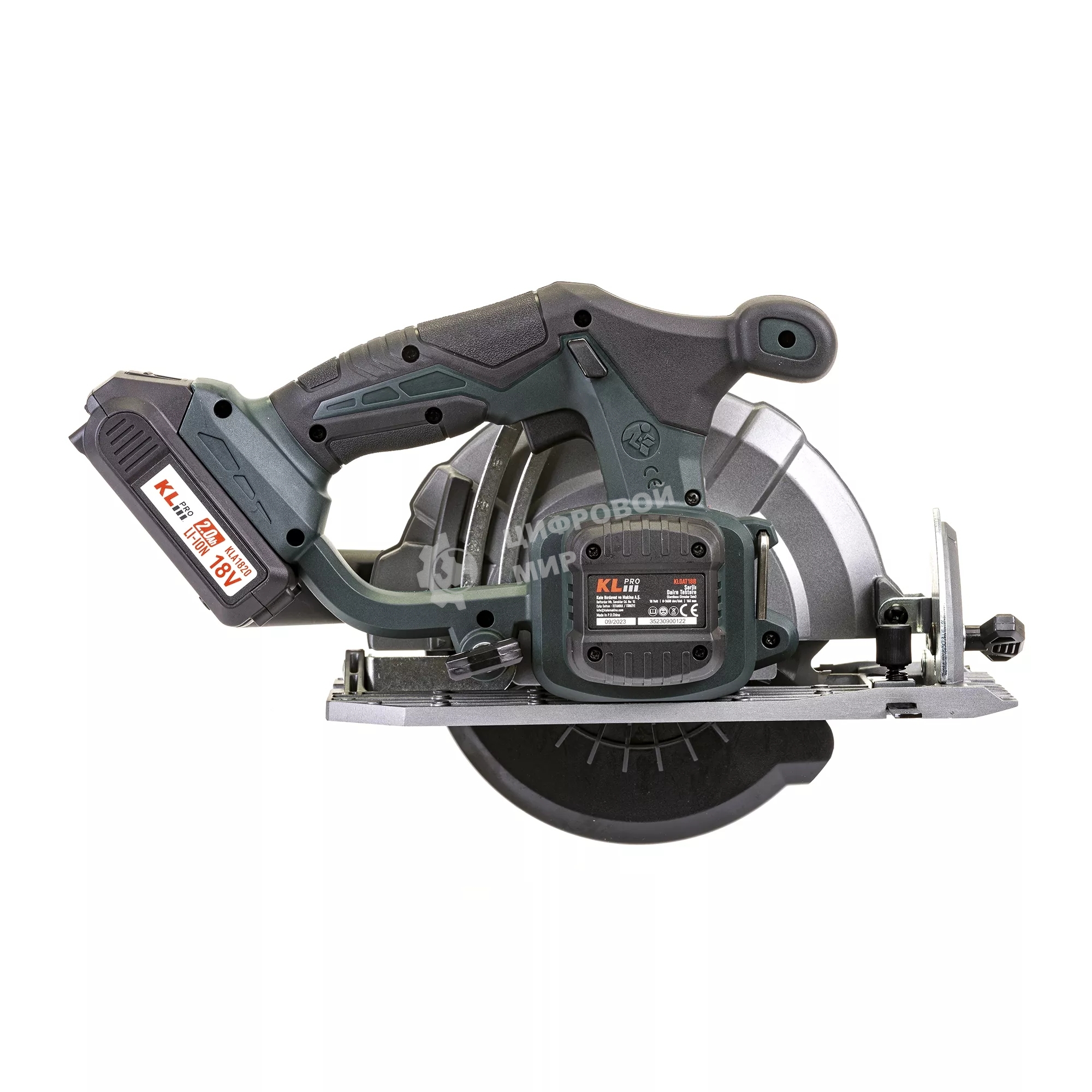Профессиональная пила циркулярная бесщеточная KLPRO KLDAT18B-20 (18 В/2,0 А·ч)