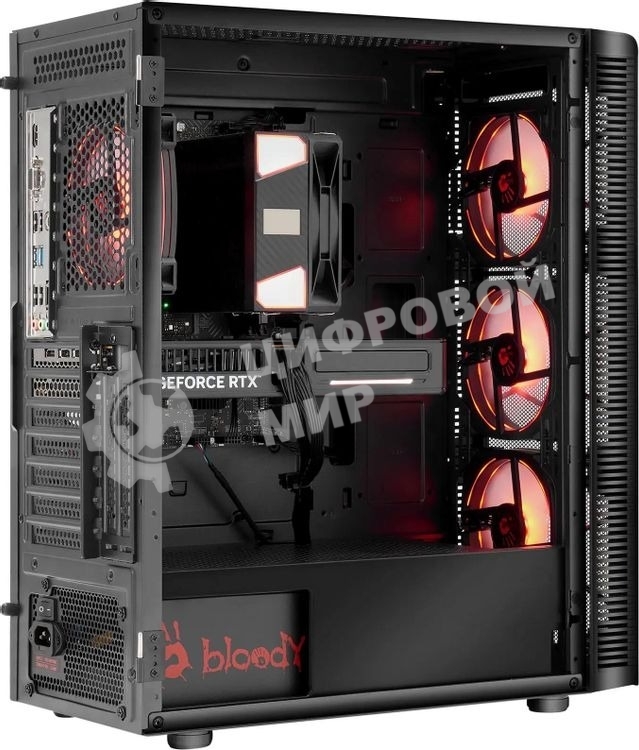 ПК Bloody BD-PC RAB84T2 TWR Ryzen 7 7700 (3.8) 32Gb SSD1Tb RTX5060 8Gb Windows 11 Home 64 2.5xGbitEth 650W черный (RUS) (2142055)