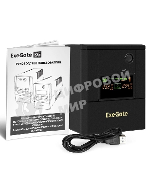 Источник бесперебойного питания ExeGate Smart LB-2200.LCD.AVR.8C13.USB / 2200 ВА / 1300 Вт / 8 x IEC 320 C13