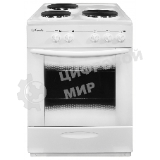 Плита электрическая Лысьва ЭП 301 МС белый, конфорок 3 шт, духовка 57 л, 50 см x 84 см x 60 см (без крышки)