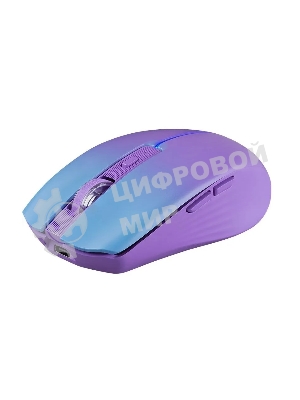 Мышь беспроводная Defender Mystery MM-301 фиолетовый, 1600 dpi, радиоканал, Bluetooth, USB, кнопки - 6