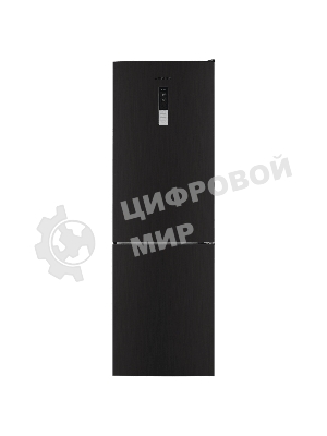 Холодильник Maunfeld MFF185NFSB10 черная нержавеющая сталь двухкамерный инвертор 240/100л морозилка снизу, No Frost