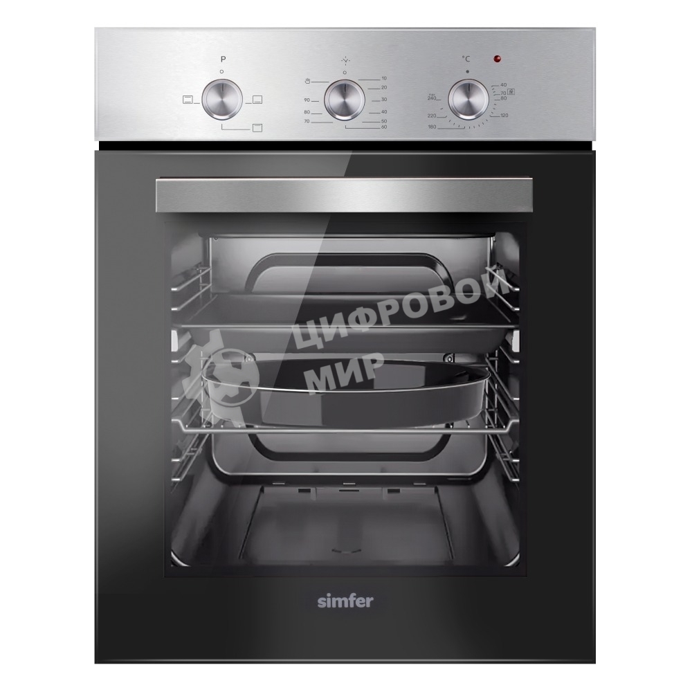 Духовой шкаф электрический Simfer B4EM14016, встраиваемый, нержавеющая сталь
