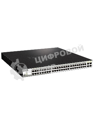 Коммутатор D-Link DGS-1210-52MPP/E2A, 48×1 Гбит/с + 4×1 Гбит/с SFP, настраиваемый
