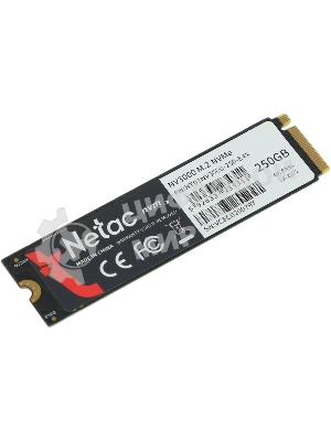 Накопитель SSD Netac NV3000, 250Gb, PCIe 3.0 x4, M.2 2280, NVMe, R/W 3000/1400