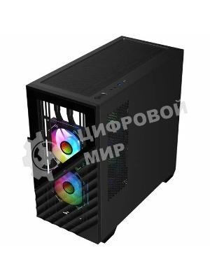 Компьютерный корпус 1STPLAYER DK D7 черный mATX 3x120мм LED fans D7-BK-3F1