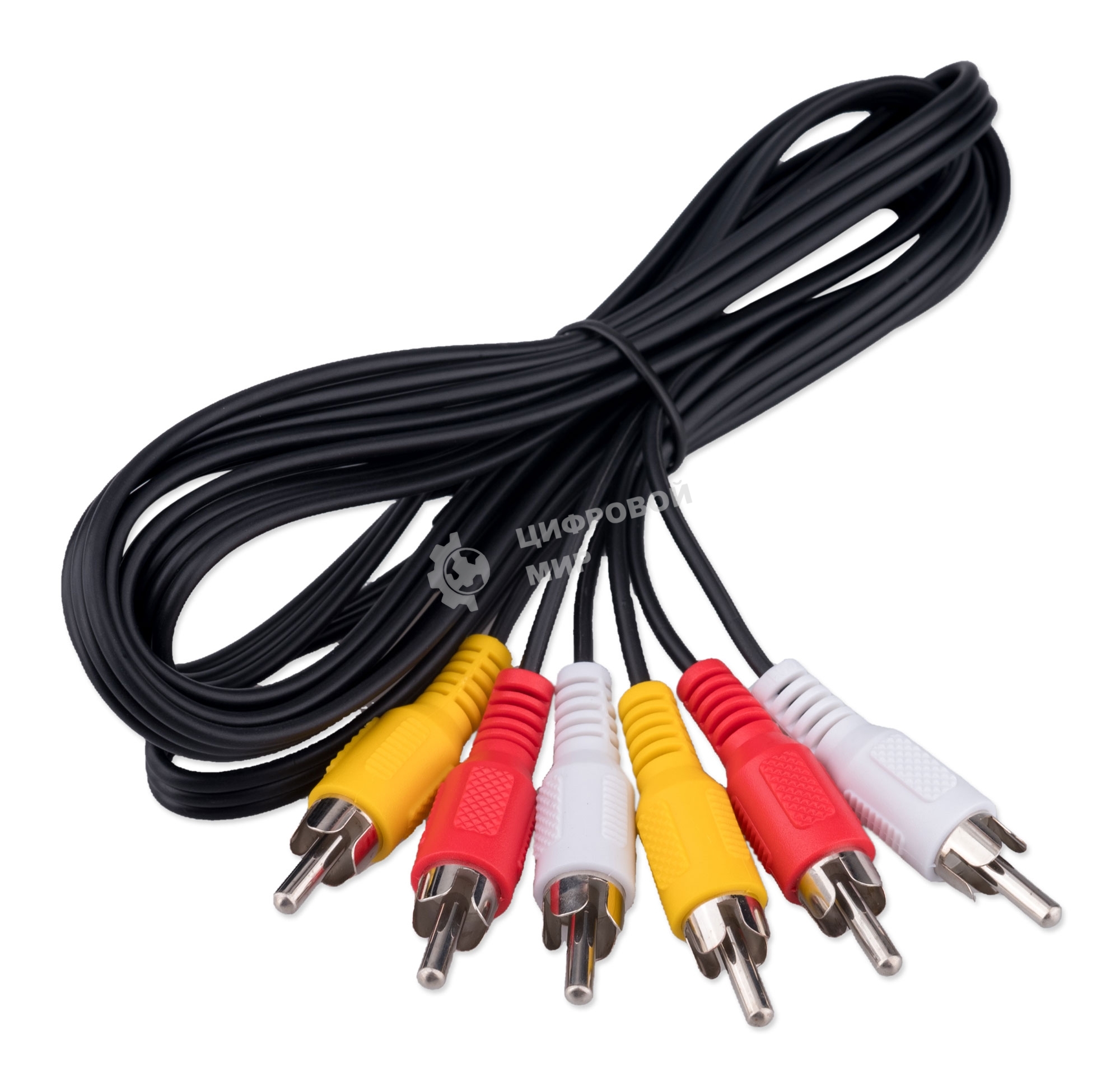 Кабель аудио/видео Cablexpert CCV-539-1.8M-N, 3xRCA/3xRCA, 1.8м, черный, пакет