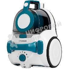 Пылесос Hyundai HYV-C5460 белый/бирюзовый, 380/2200 Вт, уборка сухая, пылесборник контейнер 2.5 л