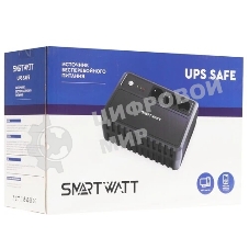 Источник бесперебойного питания SMARTWATT UPS SAFE 1000 черный, 1000/600 ВА/Вт, линейно-интерактивный, напольный, LED индикация, Shuko CEE7/4 - 3 шт.