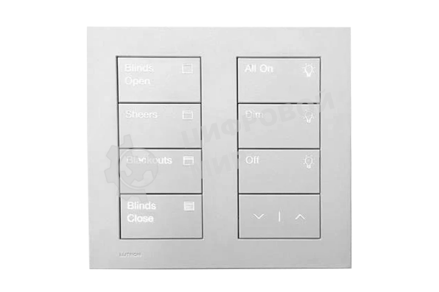 Кнопочная панель HQWT-S-P4RW-WH-E Lutron 7 кнопок и клавиши поднять.опустить, пластик белый.