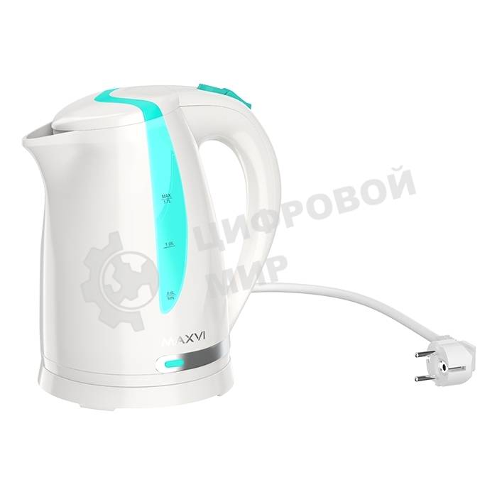 Чайник электрический Maxvi KE1701P белый/зеленый