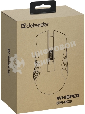 Мышь беспроводная/проводная Defender Whisper GM-209 белый, 7200 dpi, радиоканал, Bluetooth, USB, кнопки - 8