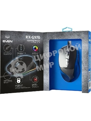 Мышь проводная SVEN RX-G970 черный, 4000 dpi, USB, кнопки - 7