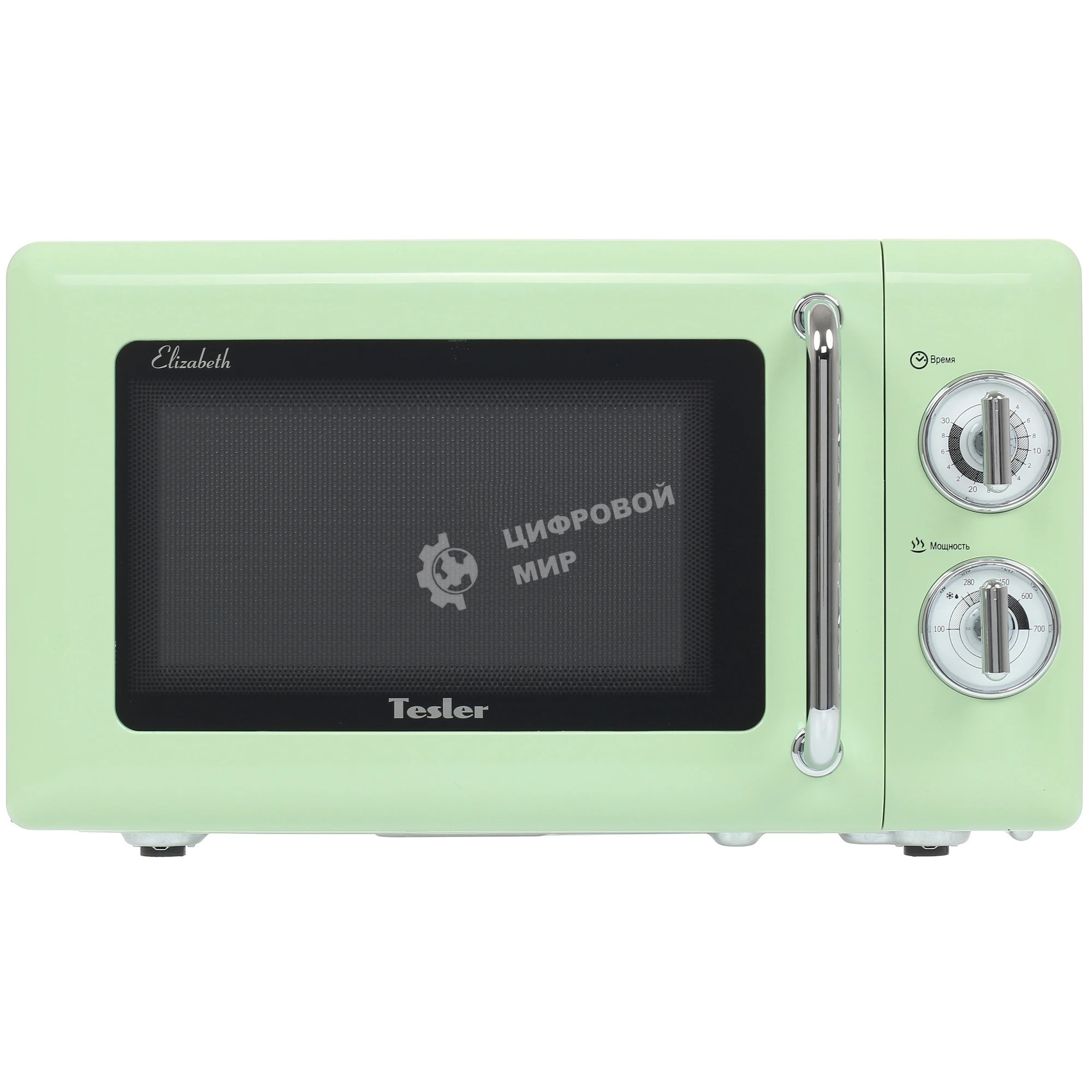 Микроволновая печь Tesler MM-2045 зеленый, 20 л, 700 Вт, переключатели - поворотный механизм