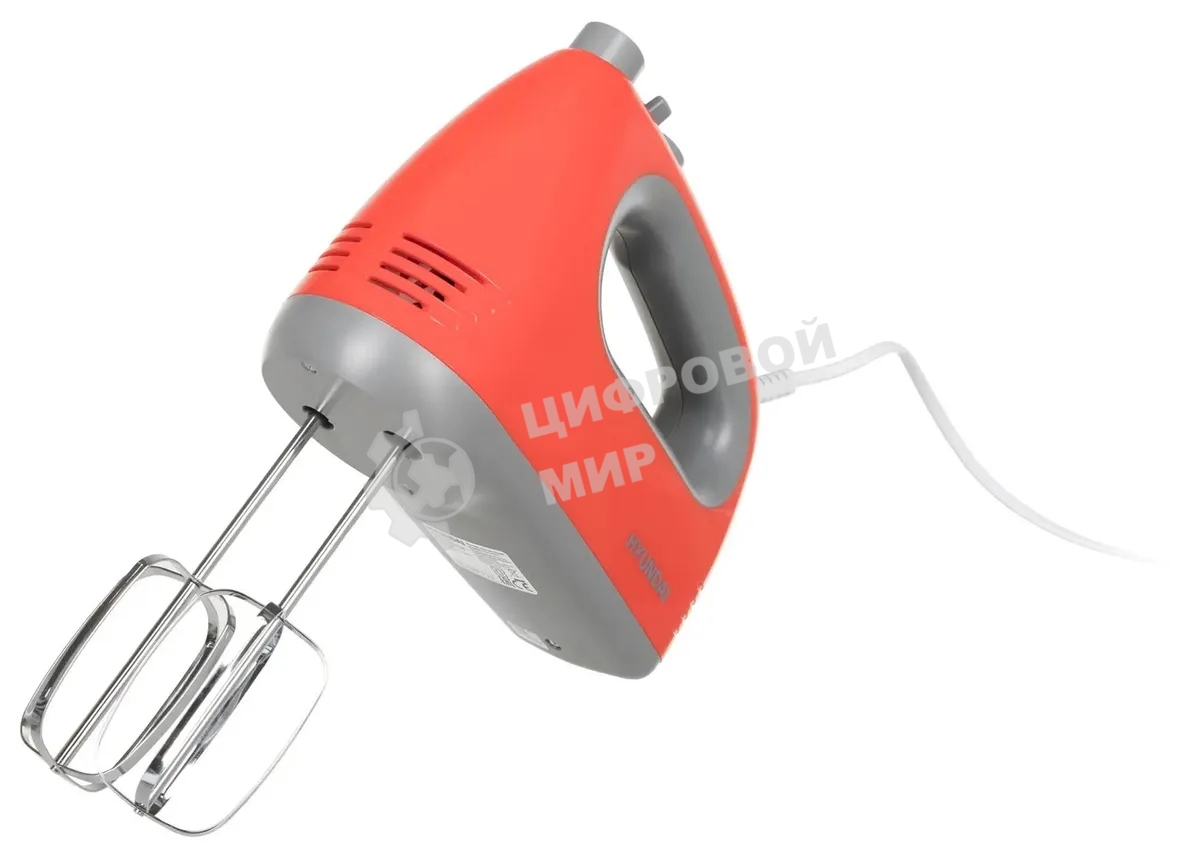 Миксер ручной Hyundai HYM-H4511 500 Вт, красный/серый