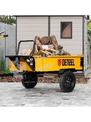 Прицеп для мотоблока Denzel TT-500, оцинк., груз. 500 кг, рег. сцепка, колеса 4.00-10, в упаковке