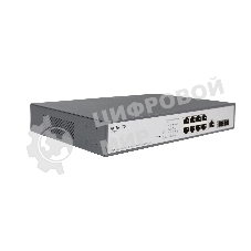 Коммутатор Managed L2 Switch 8x1000Base-T PoE, 2x1000Base-X SFP, PoE Budget 135W, RJ45 Console, 19