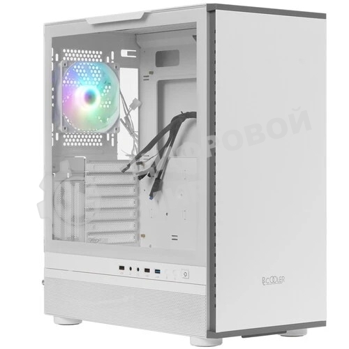 Компьютерный корпус PCCooler IE200 WH, Tempered Glass Full Tower, белый, TG, SPCC, 1x120мм ARGb E-ATX, ATX, mATX, mITX 180/380/220мм 4x2.5