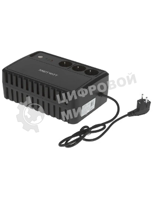 Источник бесперебойного питания SMARTWATT UPS SAFE 1000 черный, 1000/600 ВА/Вт, линейно-интерактивный, напольный, LED индикация, Shuko CEE7/4 - 3 шт.