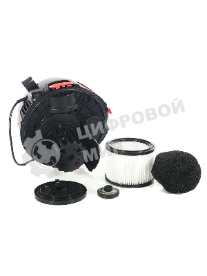 Строительный пылесос ИНТЕРСКОЛ PU-20/1400P серый, 230/1400 Вт, уборка сухая/сбор воды/выдув, пылесборник мешок/контейнер, 20 л