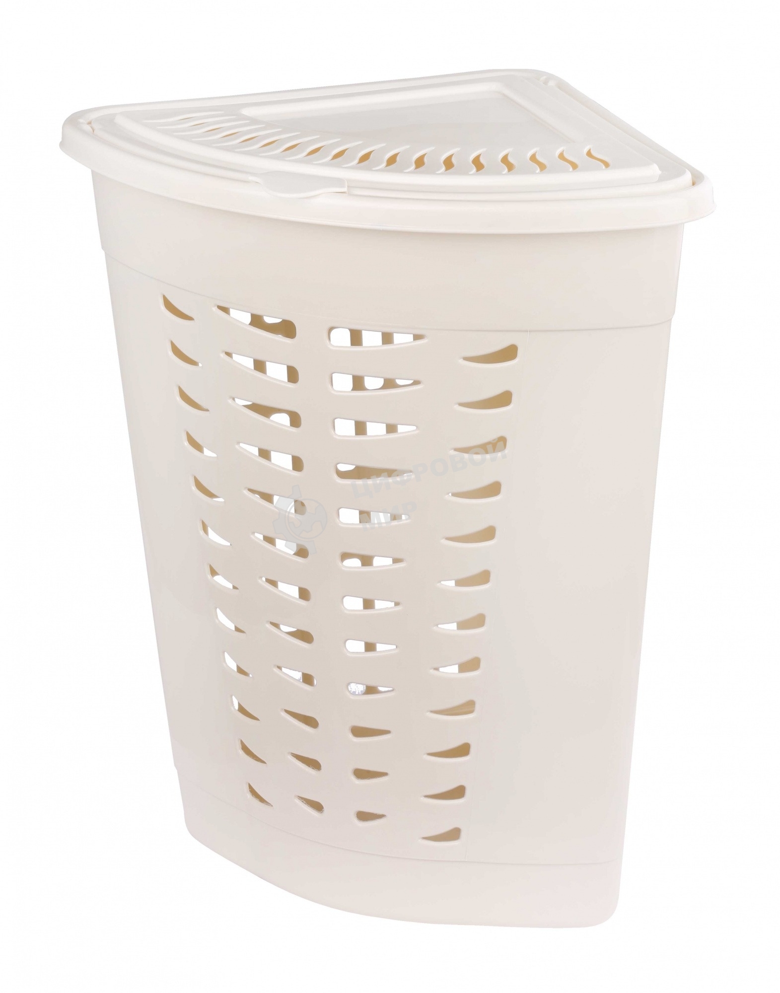 Корзина для белья Альтернатива М1364 угловая, 45 л, слоновая кость